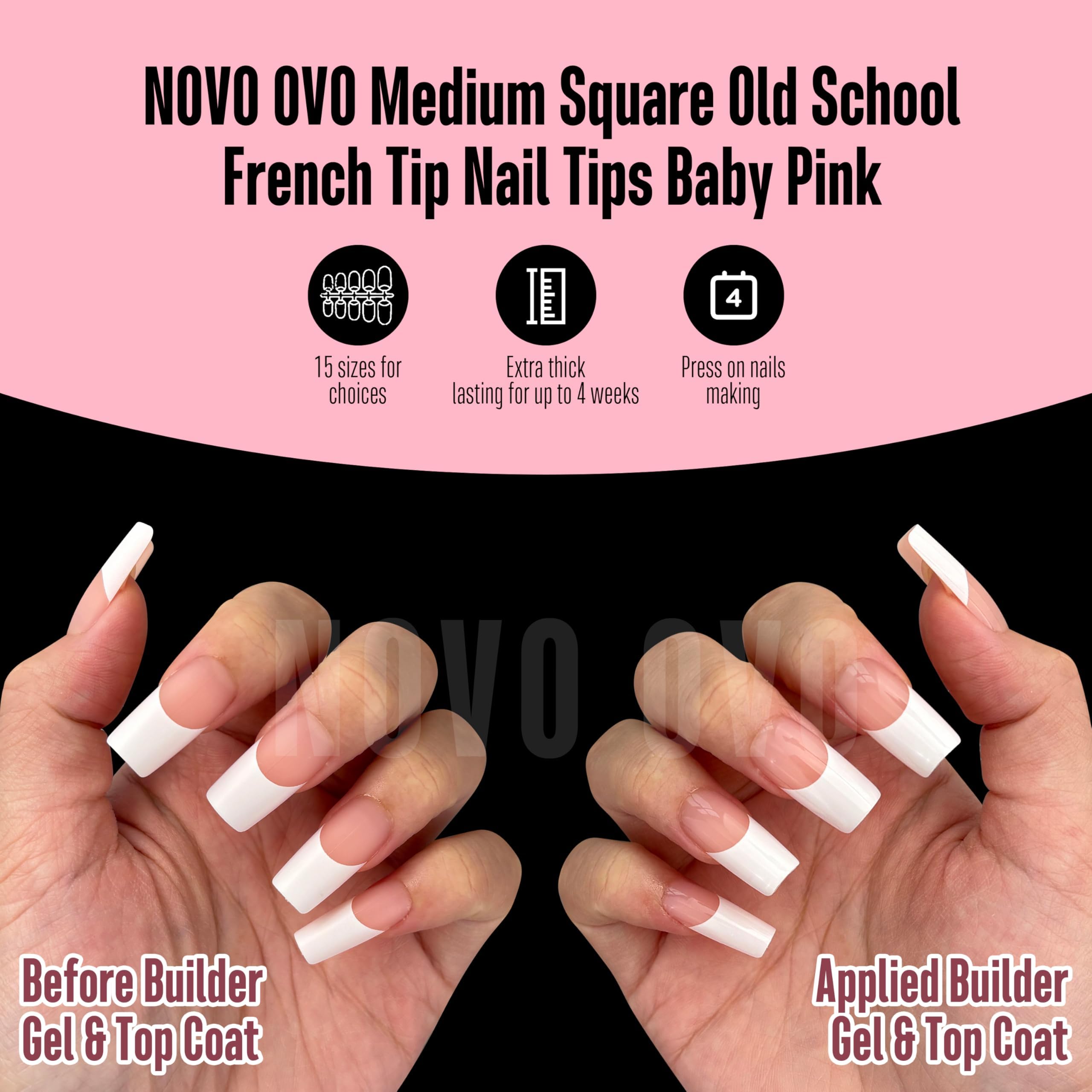NOVO OVO complete nail tip collection with varied shapes and tips