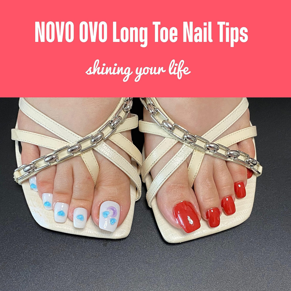 NOVO OVO curved full-cover toe nails ready for quick application.