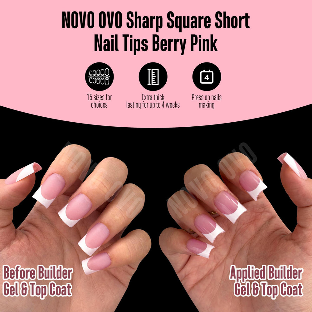NOVO OVO premium soft gel tips work with gel, polish, and acrylic