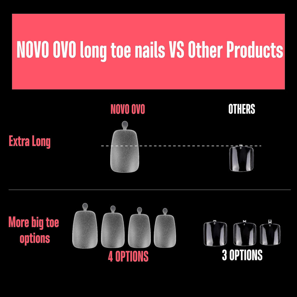 NOVO OVO double-matte surface on toe tips for flawless color adhesion.