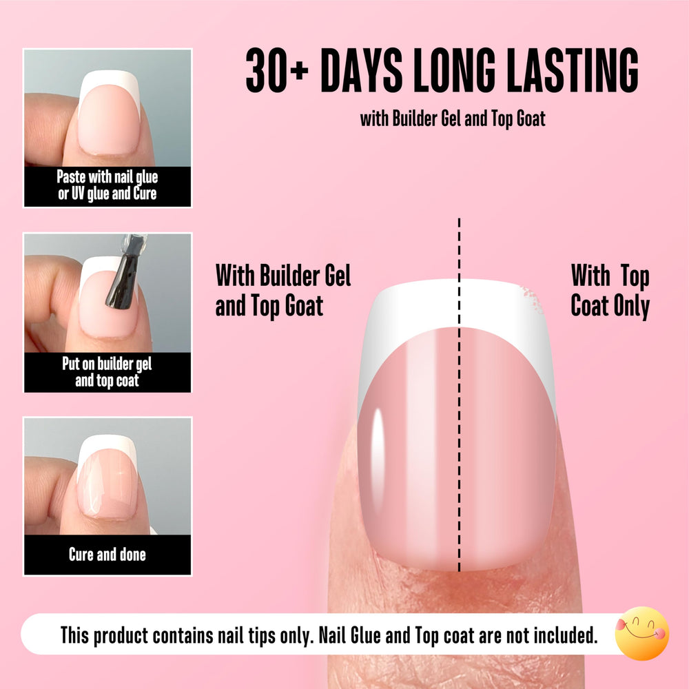 NOVO OVO easy glue on nails Baby Pink compatible with multiple products