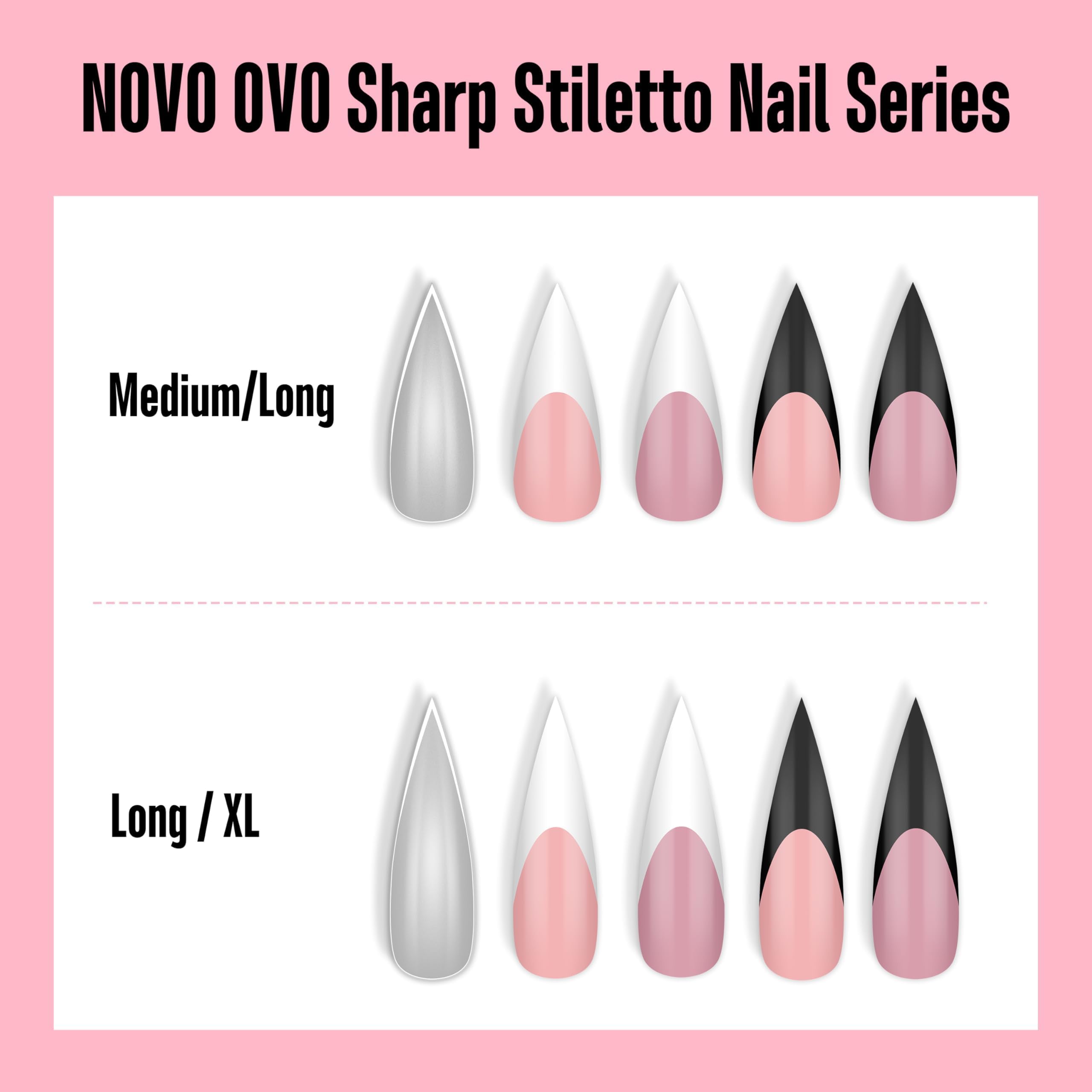 NOVO OVO soak-off friendly tips for simple removal.