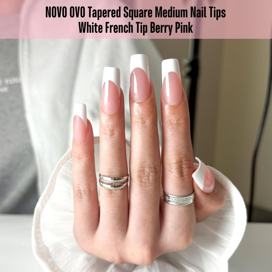 NOVO OVO extra-thick soft gel tips close-up showing durable, long-lasting wear.