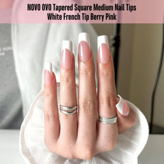 NOVO OVO extra-thick soft gel tips close-up showing durable, long-lasting wear.