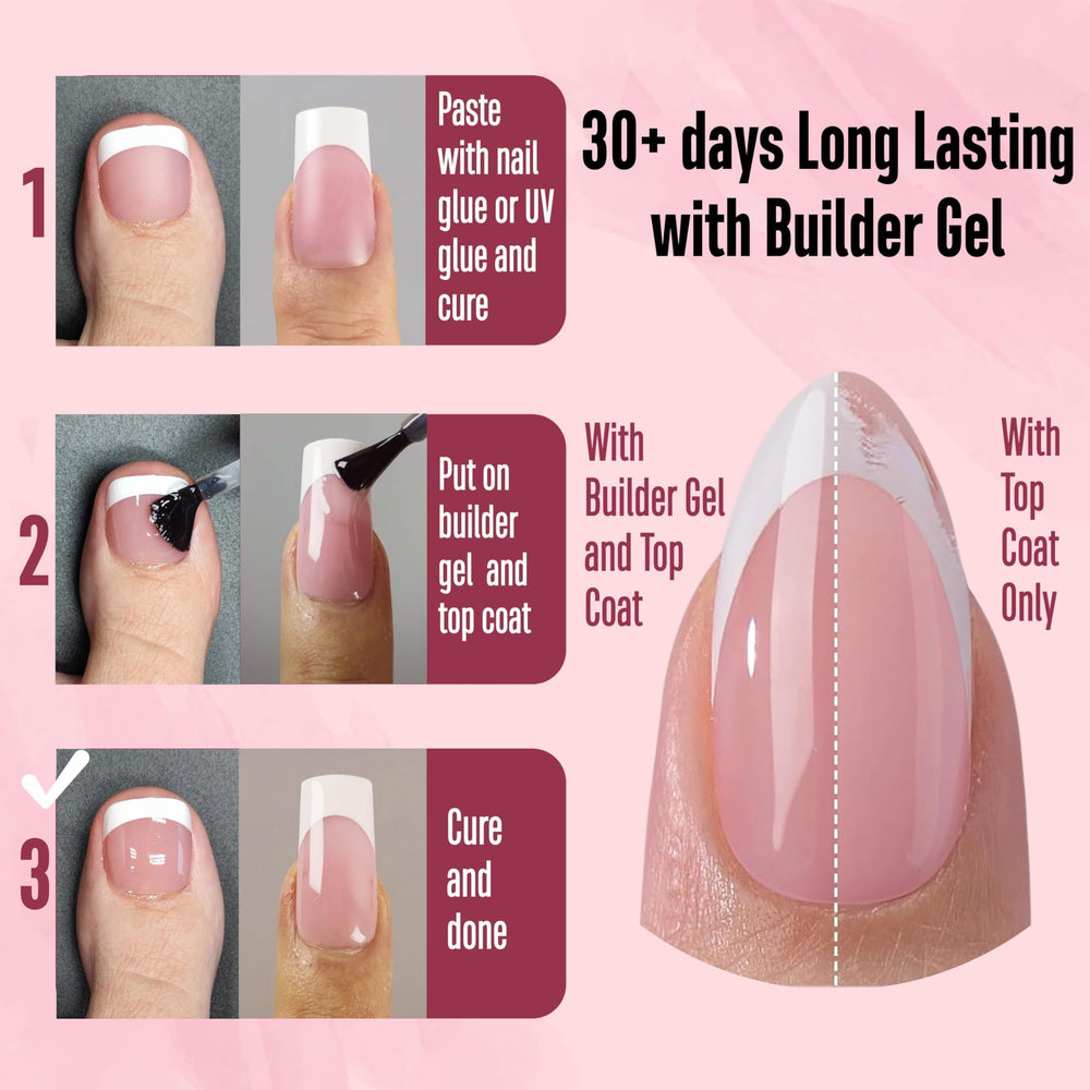 NOVO OVO berry pink toe tips with square round shapes for a comfortable pedicure