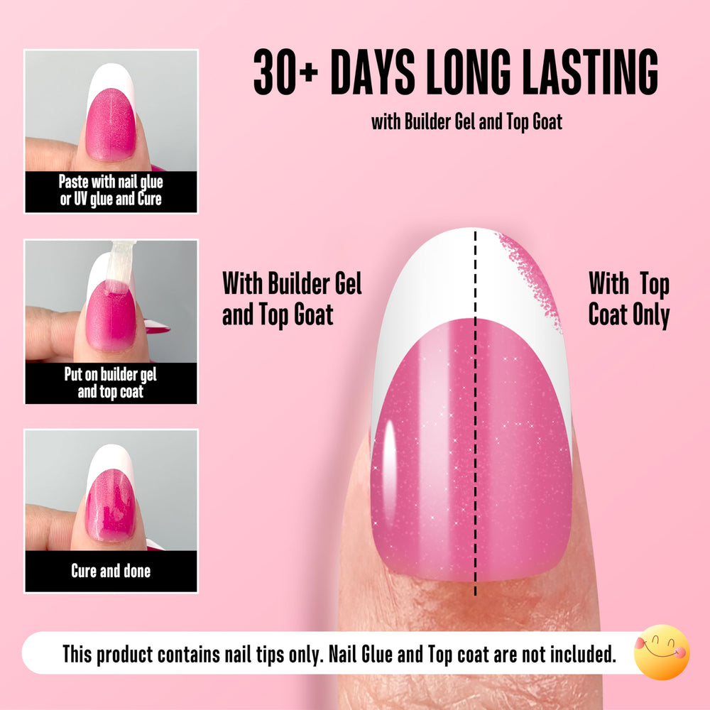 NOVO OVO full-cover rose pink nail tips for polished looks