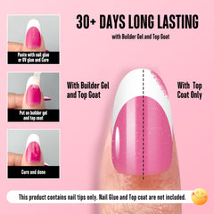 NOVO OVO full-cover rose pink nail tips for polished looks