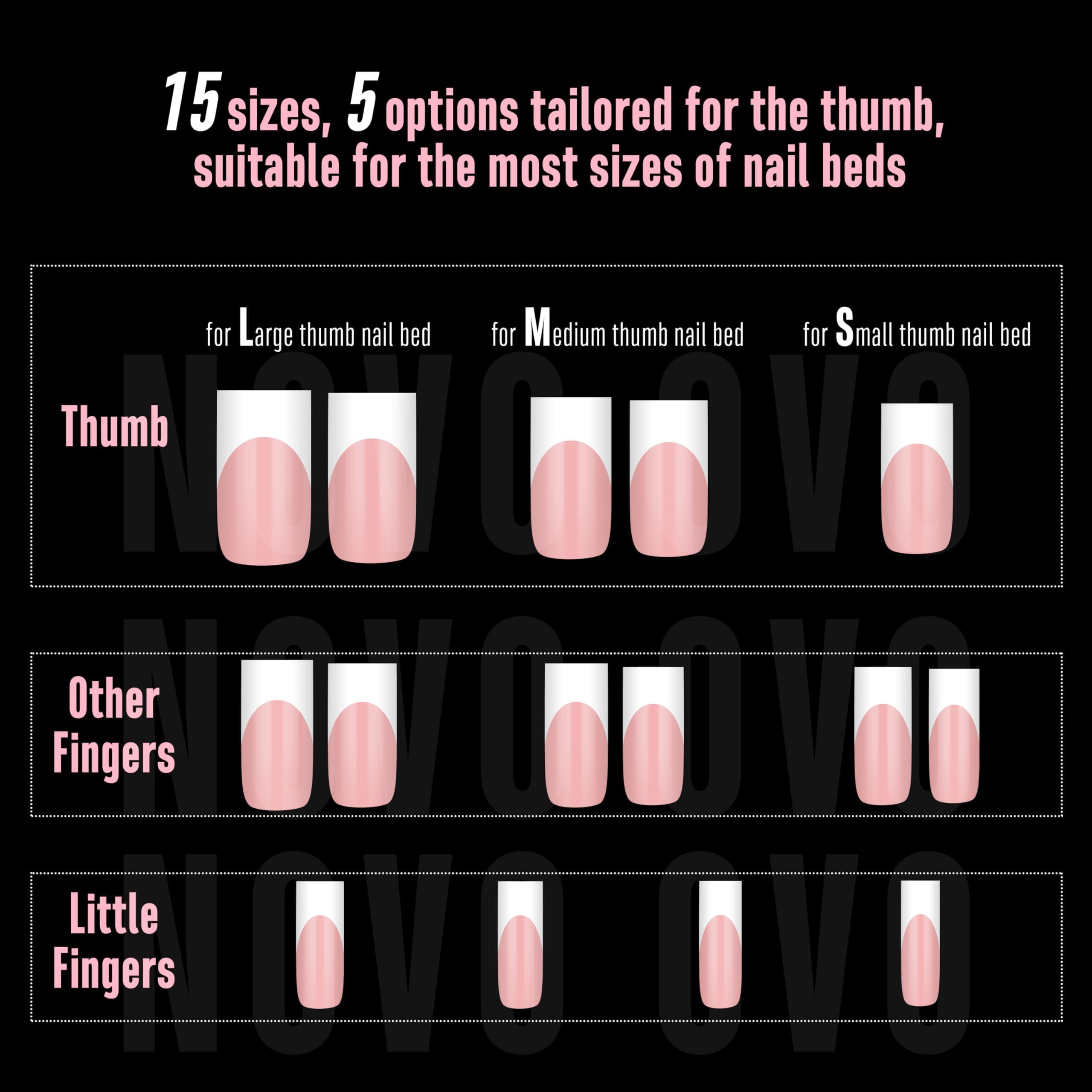 NOVO OVO full-cover nail tips in multiple shapes for creative designs