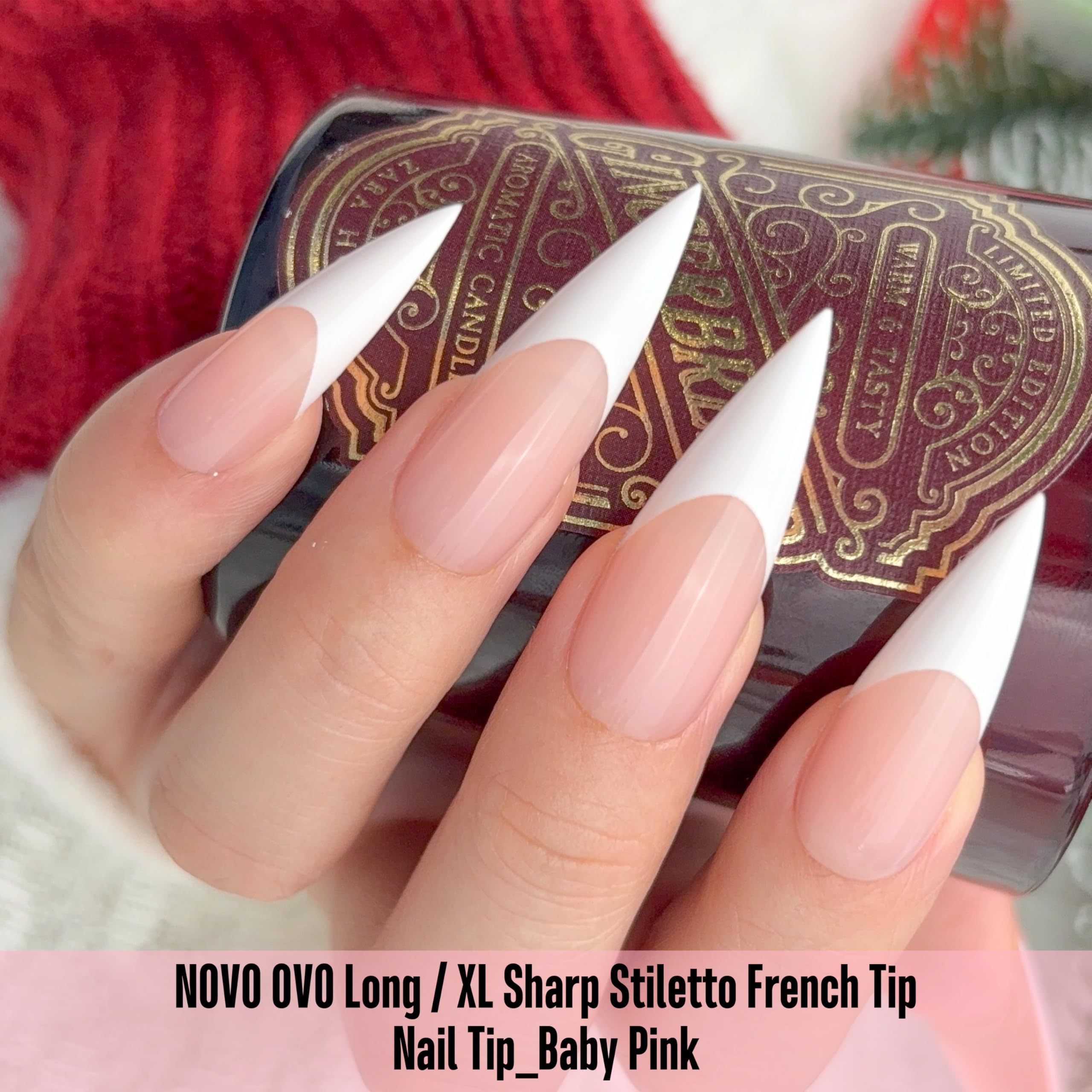 NOVO OVO full-cover press-on nails in baby pink with a smooth surface.