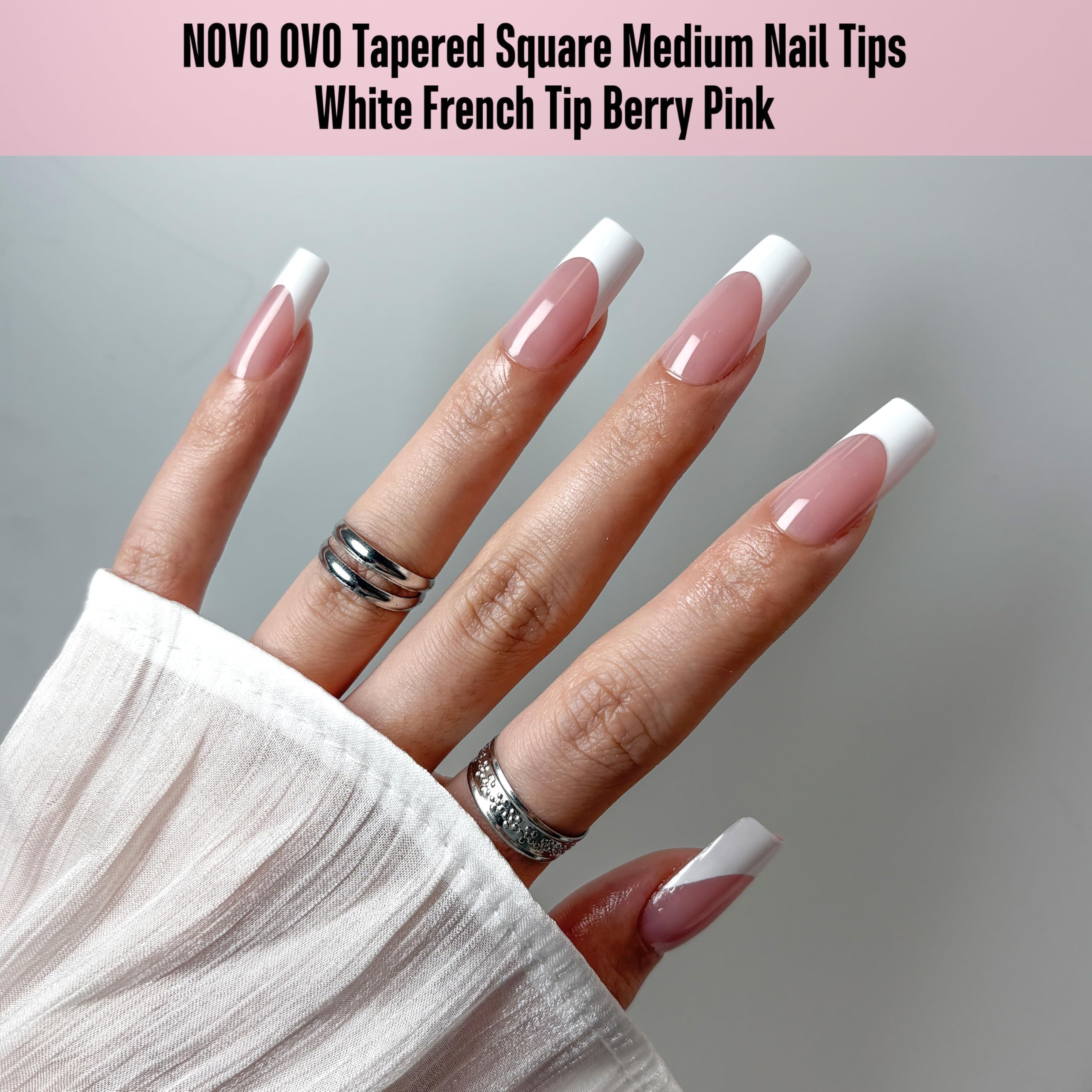 NOVO OVO no filing required cuticle end for easy, quick prep.