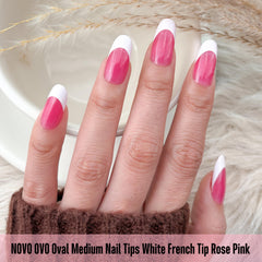 NOVO OVO tips with pre-applied primer and base coat in rose pink for easy application