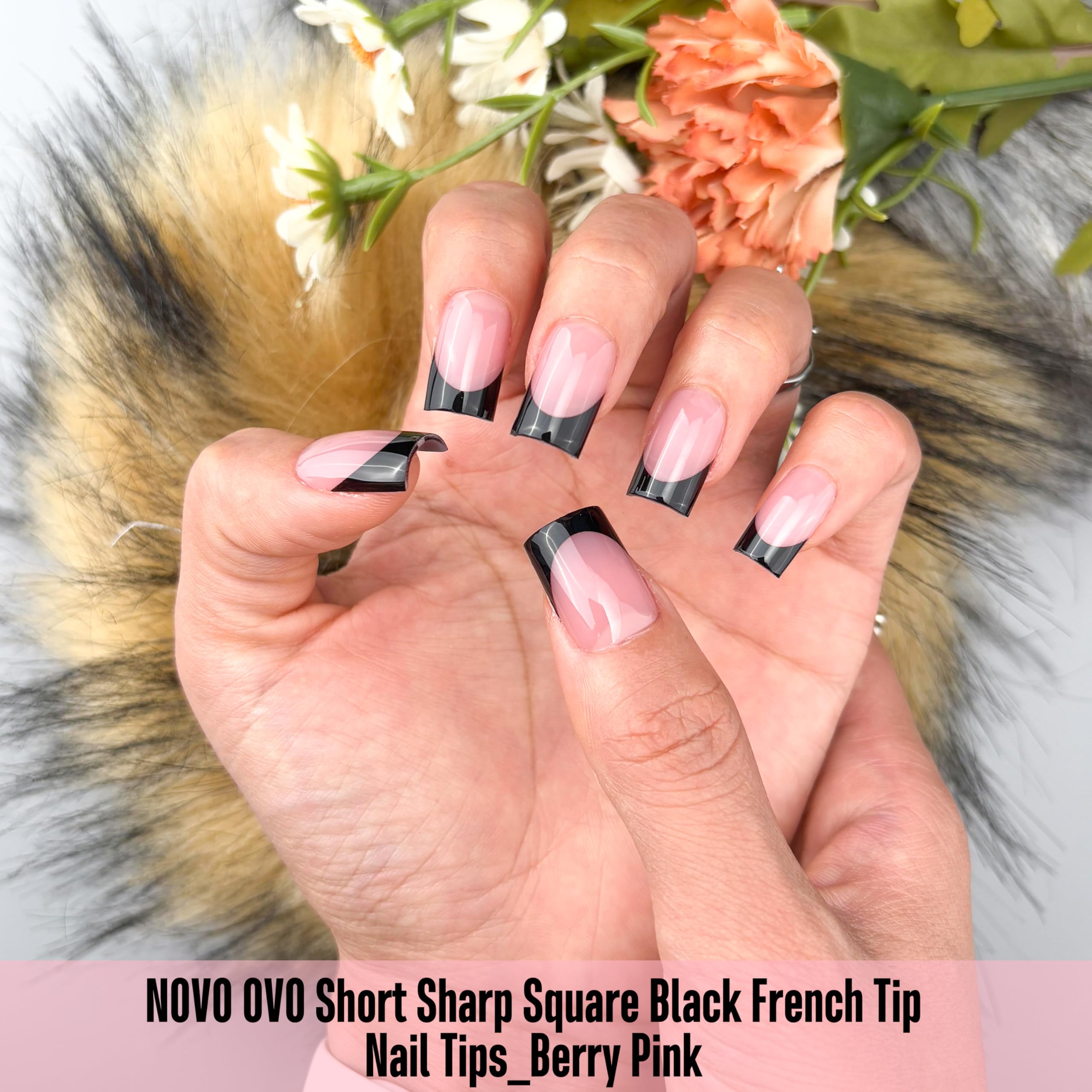 NOVO OVO pre-designed nail tips with primer and base coat for easy application.