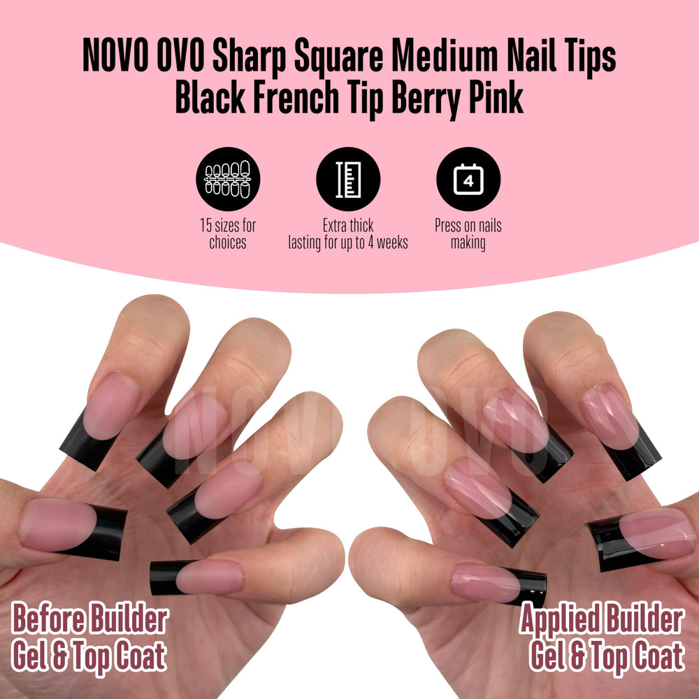 NOVO OVO pre filed cuticle end nail tips for fast application