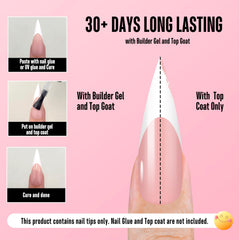 NOVO OVO premium soft gel nail tips in baby pink ready to apply.