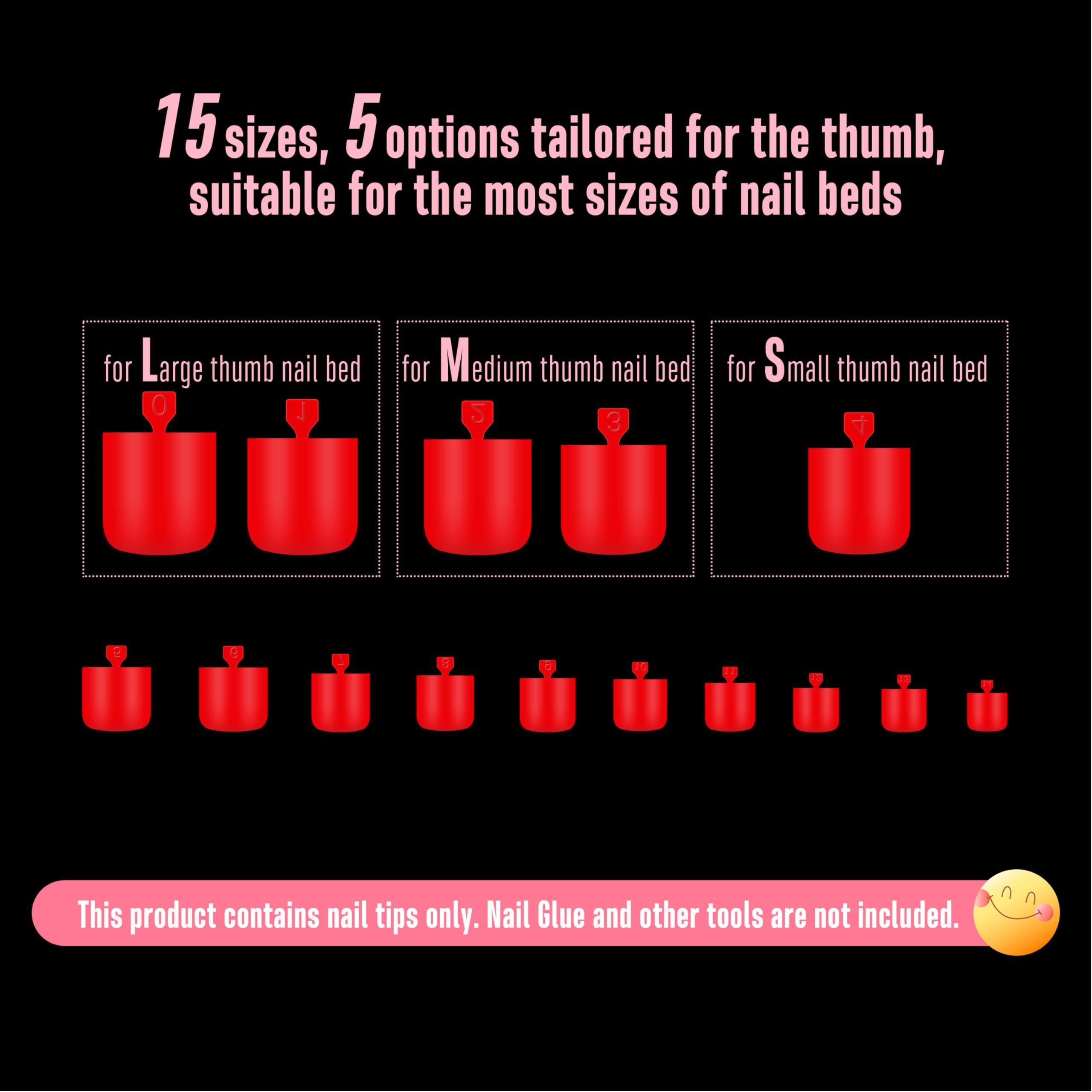 NOVO OVO Red Toe Nail Tips Square ready for glue or UV gel use