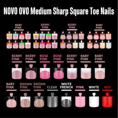 NOVO OVO Red Toe Nail Tips Square perfect for sandal season