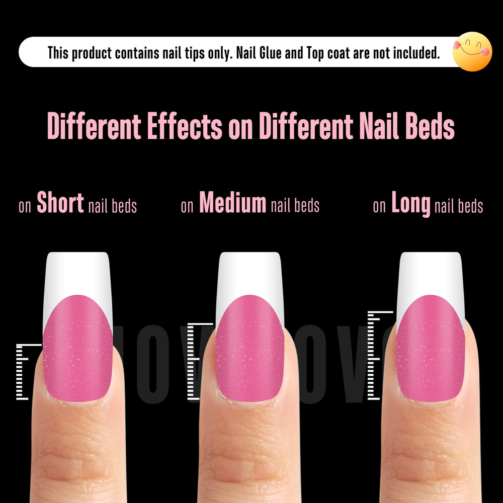 NOVO OVO rose pink nail tips add French flair for elegant nails