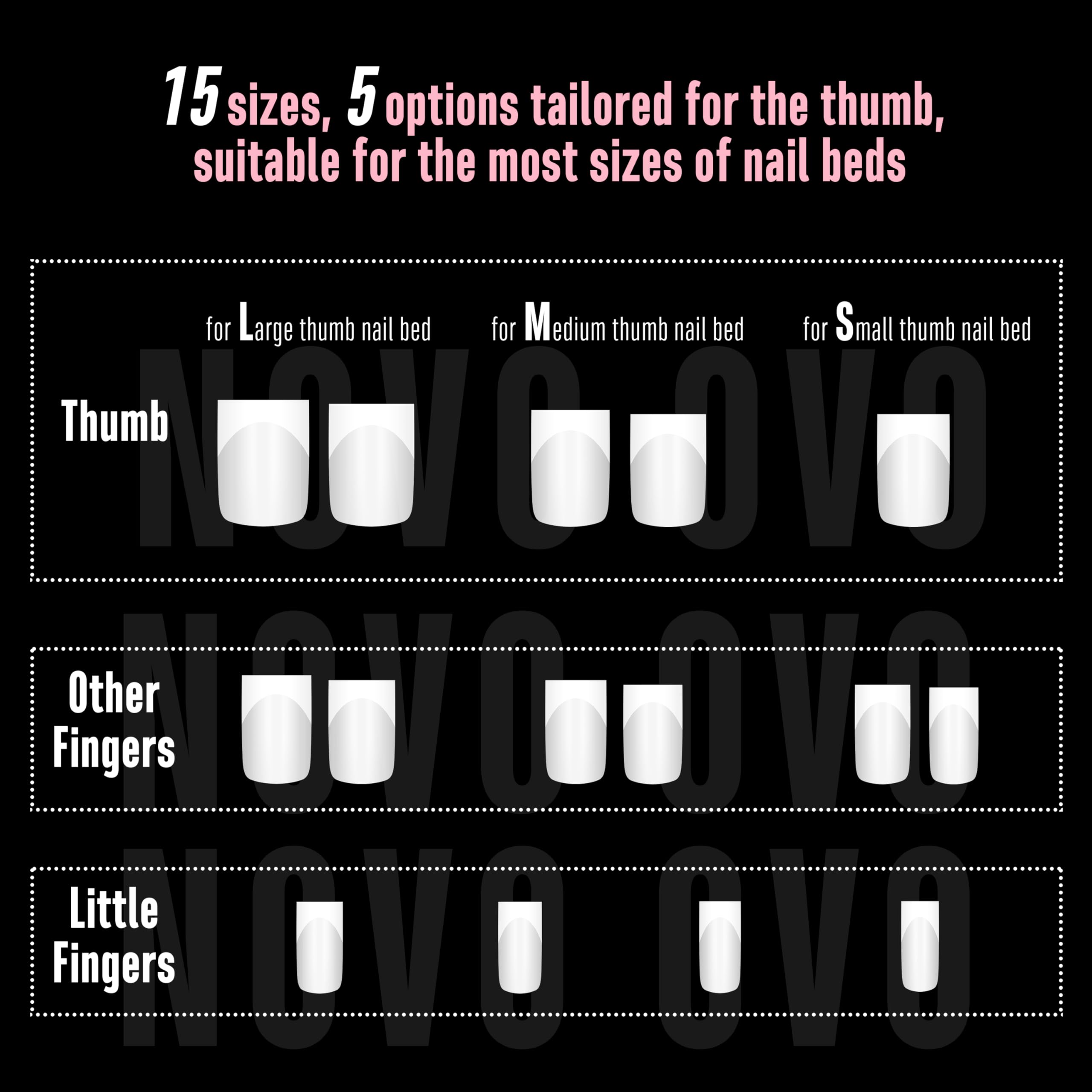 NOVO OVO soak-off friendly nail tips suitable with polish dip powder and acrylics
