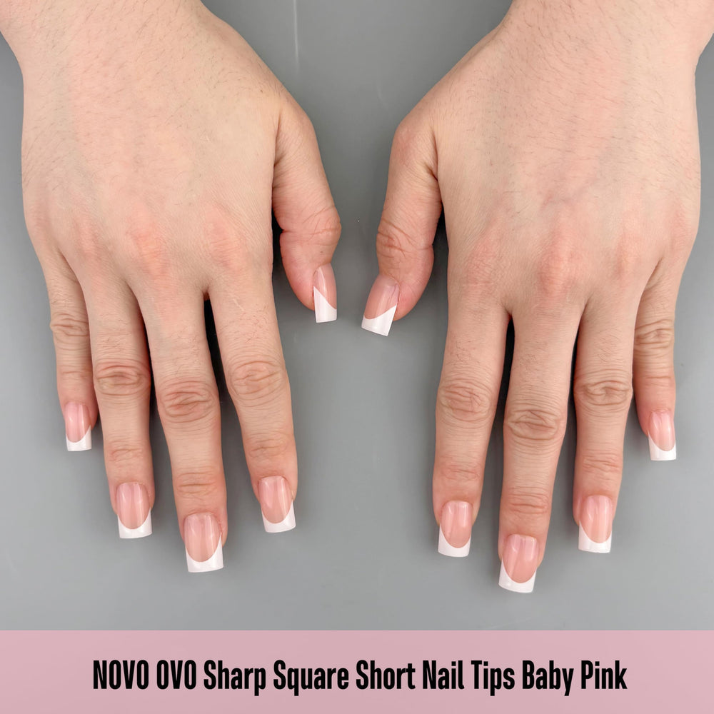 NOVO OVO soft gel PMMA tips ultra-transparent and easy to press, trim, paint.