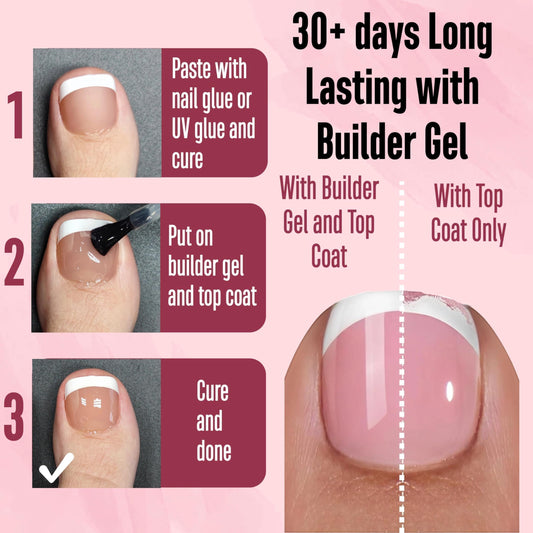 NOVO OVO soft gel toenails with a matte finish ideal for quick nail art.