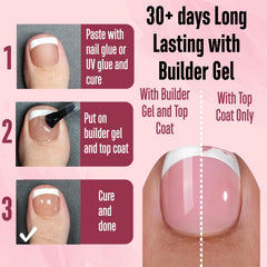 NOVO OVO soft gel toenails with a matte finish ideal for quick nail art.