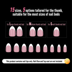 NOVO OVO white French tip almond nail tips berry pink creates salon-like look at home.