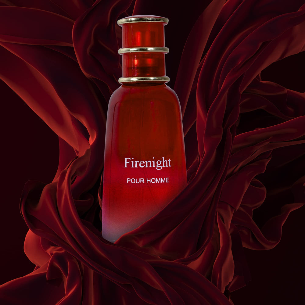 NovoGlow Firenight bottle with wood-cap detail evoking rugged elegance.