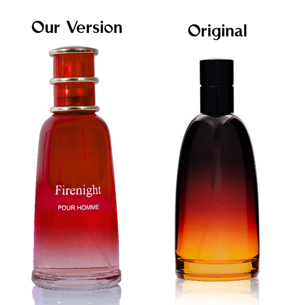 NovoGlow Firenight label close-up showing honeysuckle and sandalwood accents.