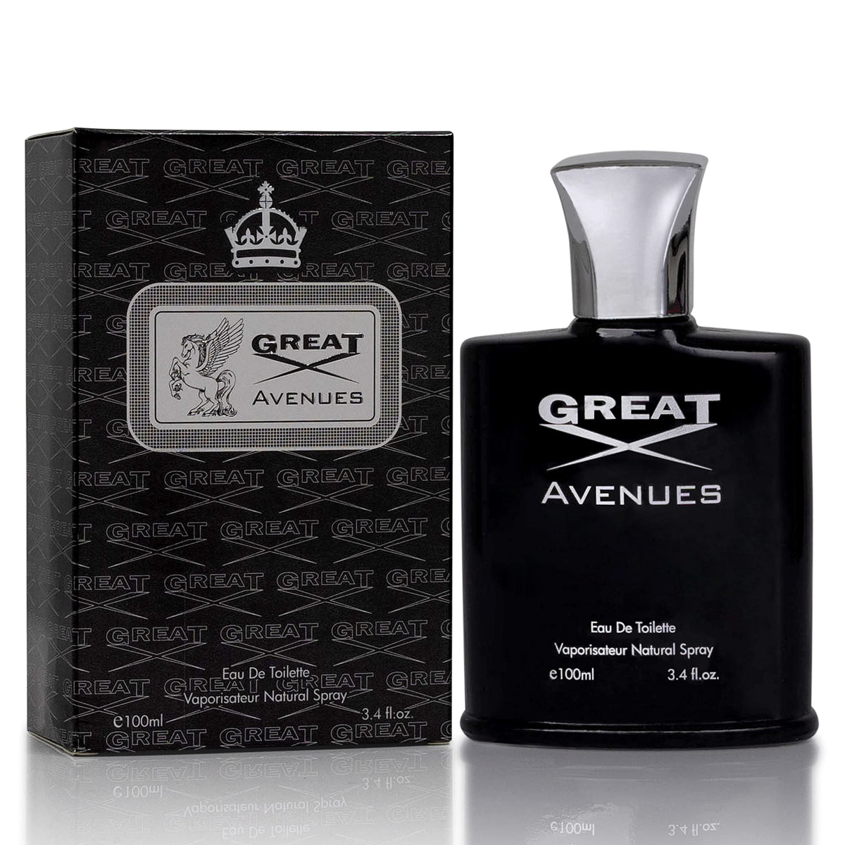 NovoGlow Great Avenues bottle front reveals a sleek, premium design for daily confidence.