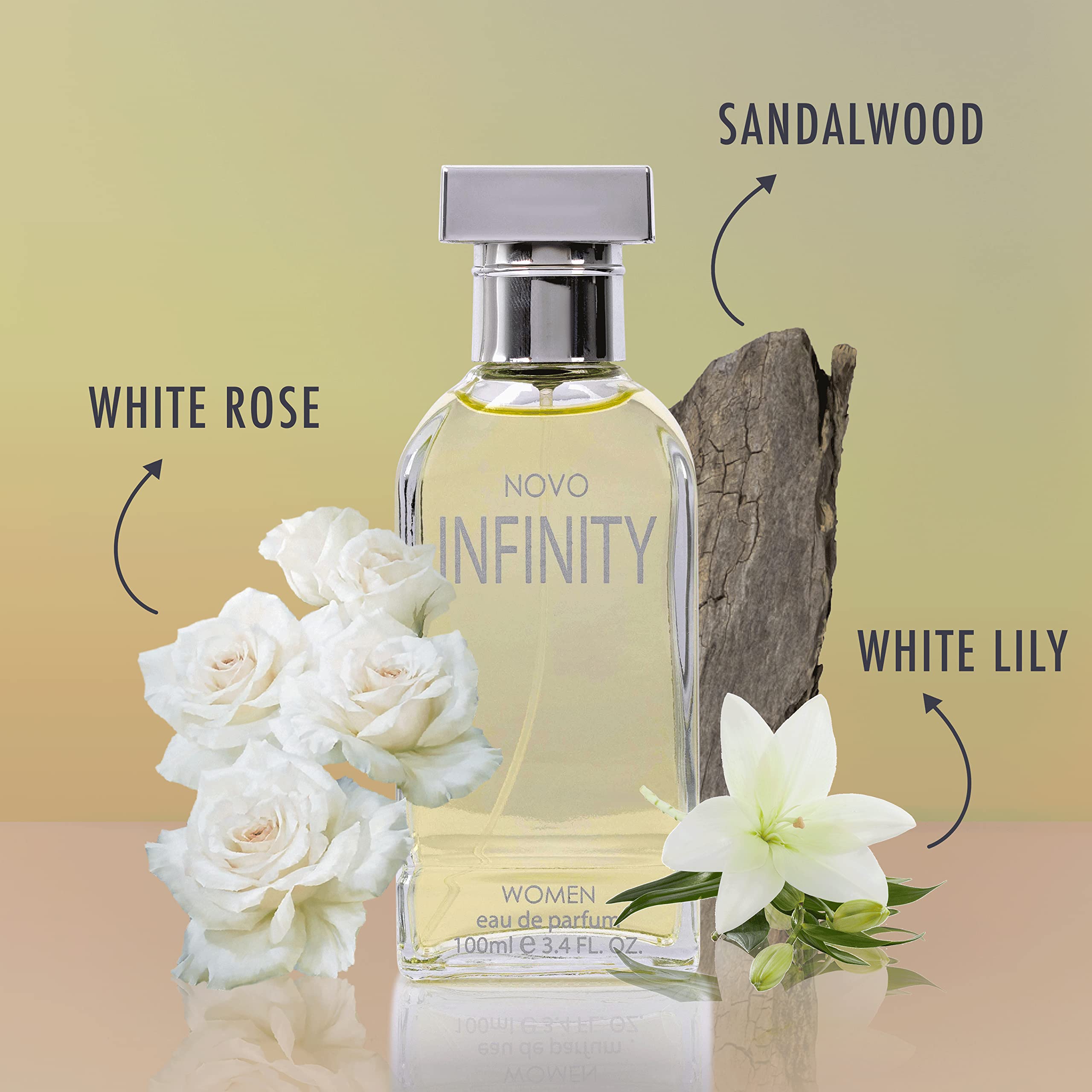 Close-up of NovoGlow Infinity spray mist highlighting a crisp, refreshing aura