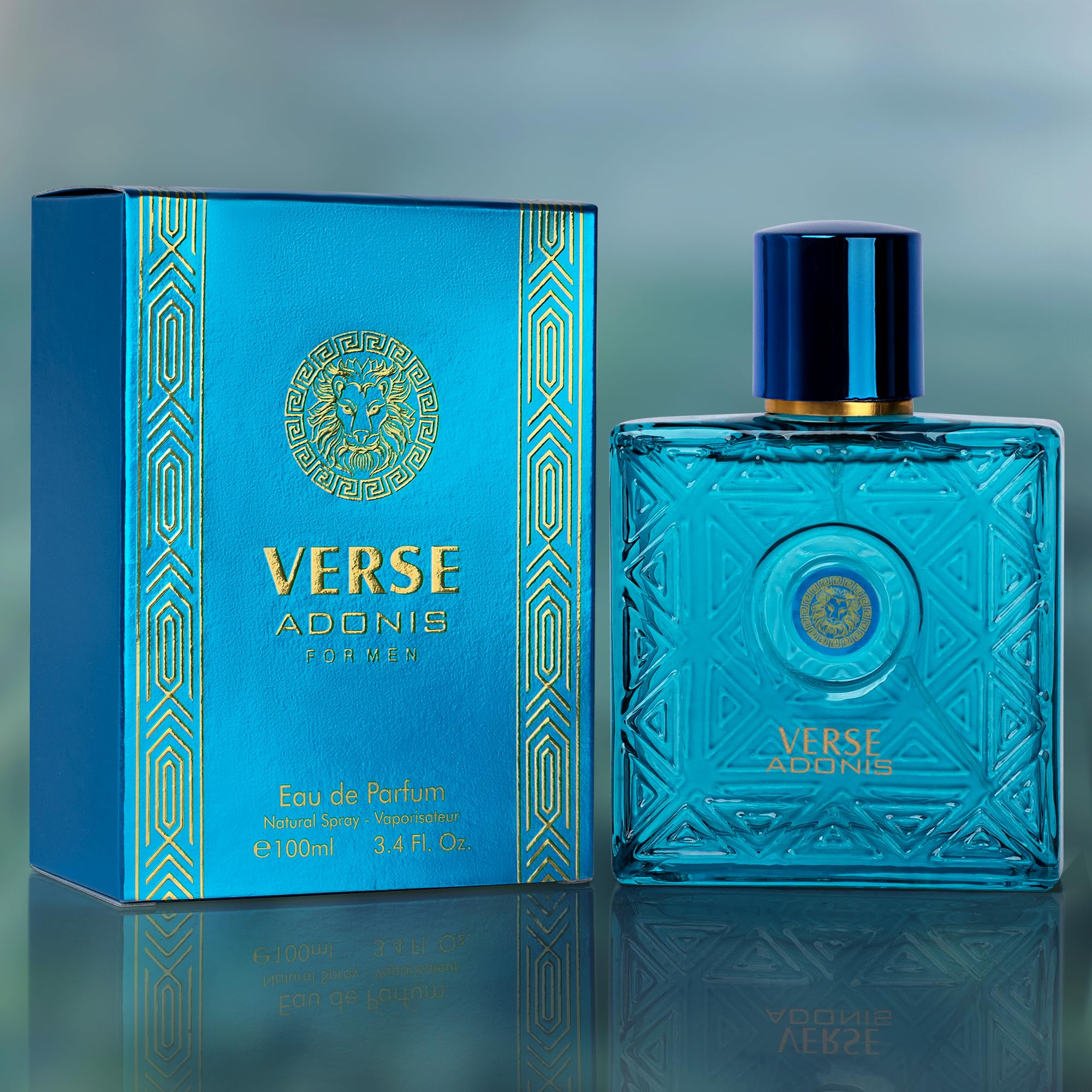 NovoGlow Verse Adonis 100ml label highlights value and lasting fragrance.