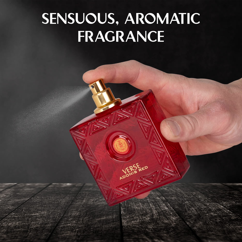NovoGlow Verse Adonis Red bottle with carrying pouch for travel