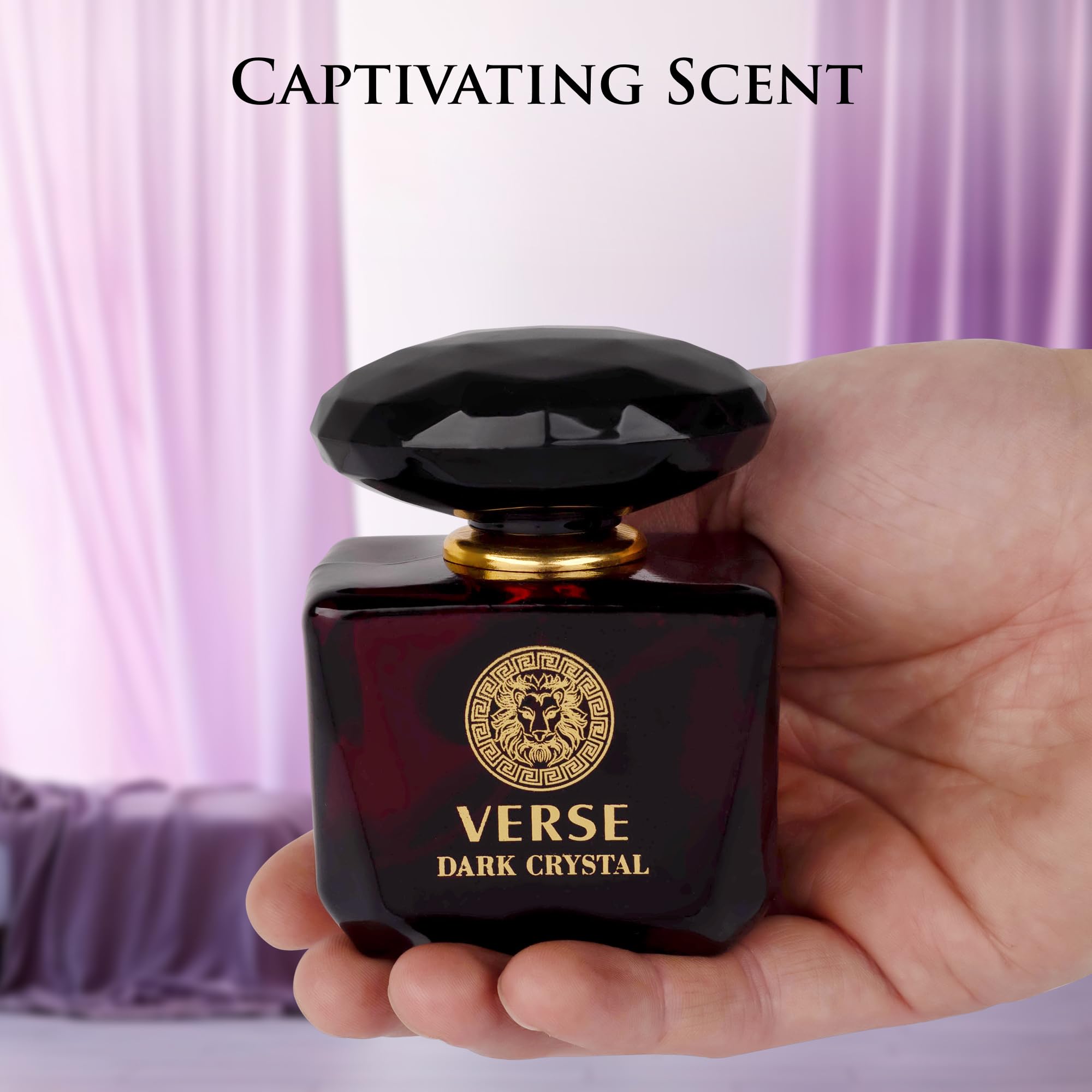 Base notes of Verse Dark Crystal: sandalwood, musk and amber warmth.