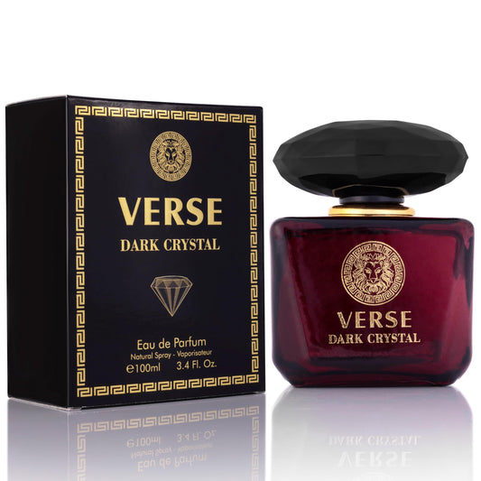 NovoGlow Verse Dark Crystal bottle front view for elegant everyday wear.
