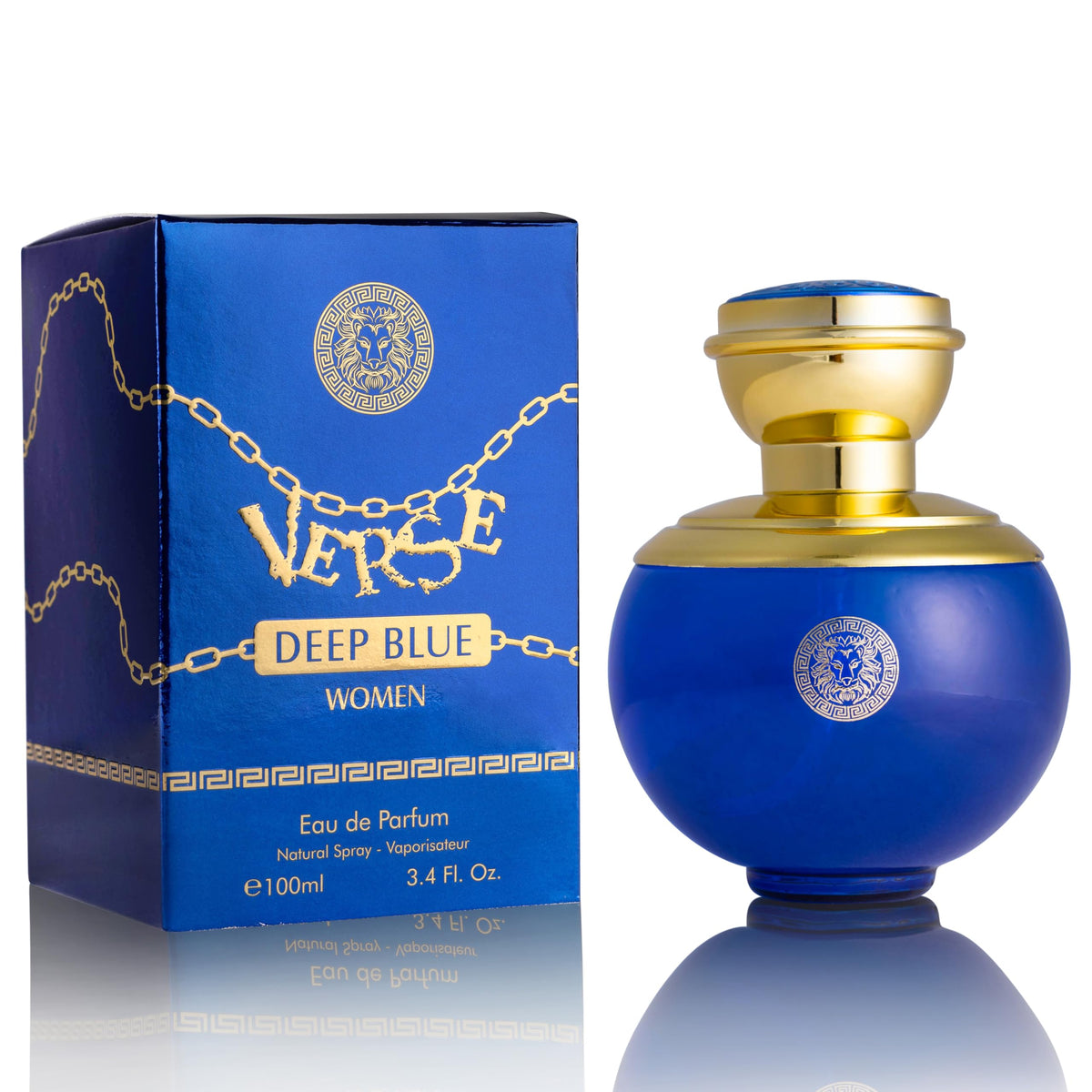 NovoGlow Verse Deep Blue bottle-front, elegant daily wear fragrance.