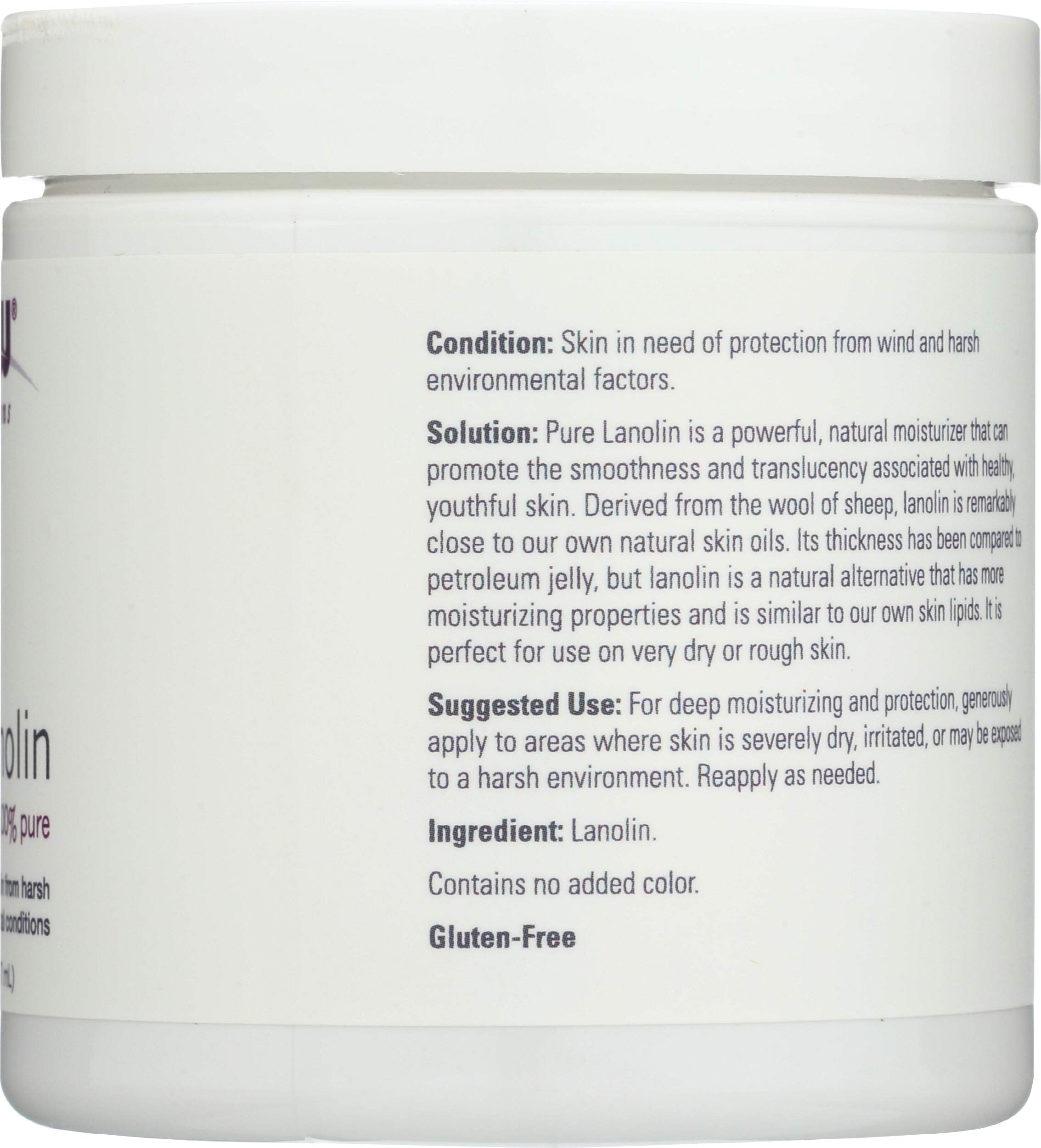 NOW Foods Pure Lanolin packaging front showcasing 7 oz size