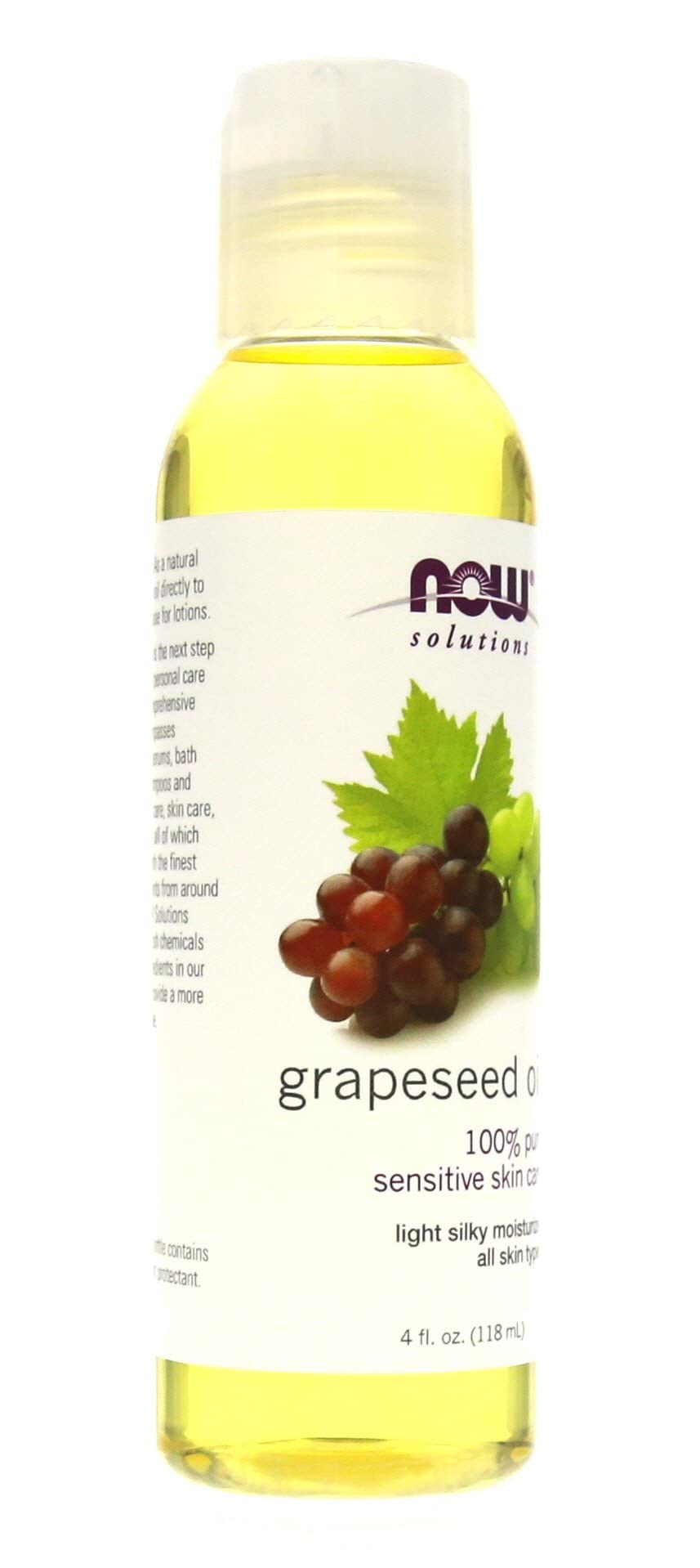 NOW Grape Seed Oil skin-care routine with lightweight finish.