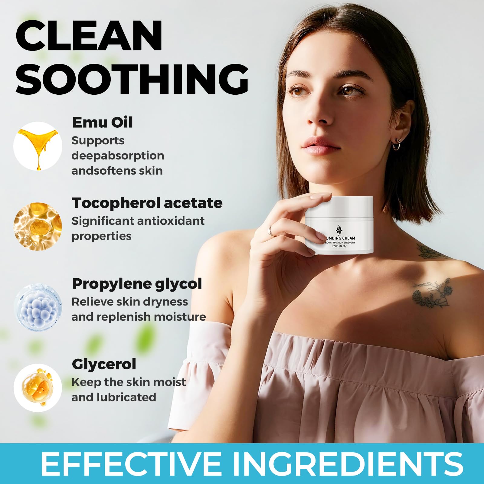 Noxdav Numbing Cream Extra Strength application on skin for quick prep.