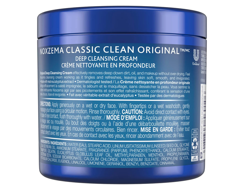 Noxzema Classic Clean texture close-up shows creamy formula ideal for even application.