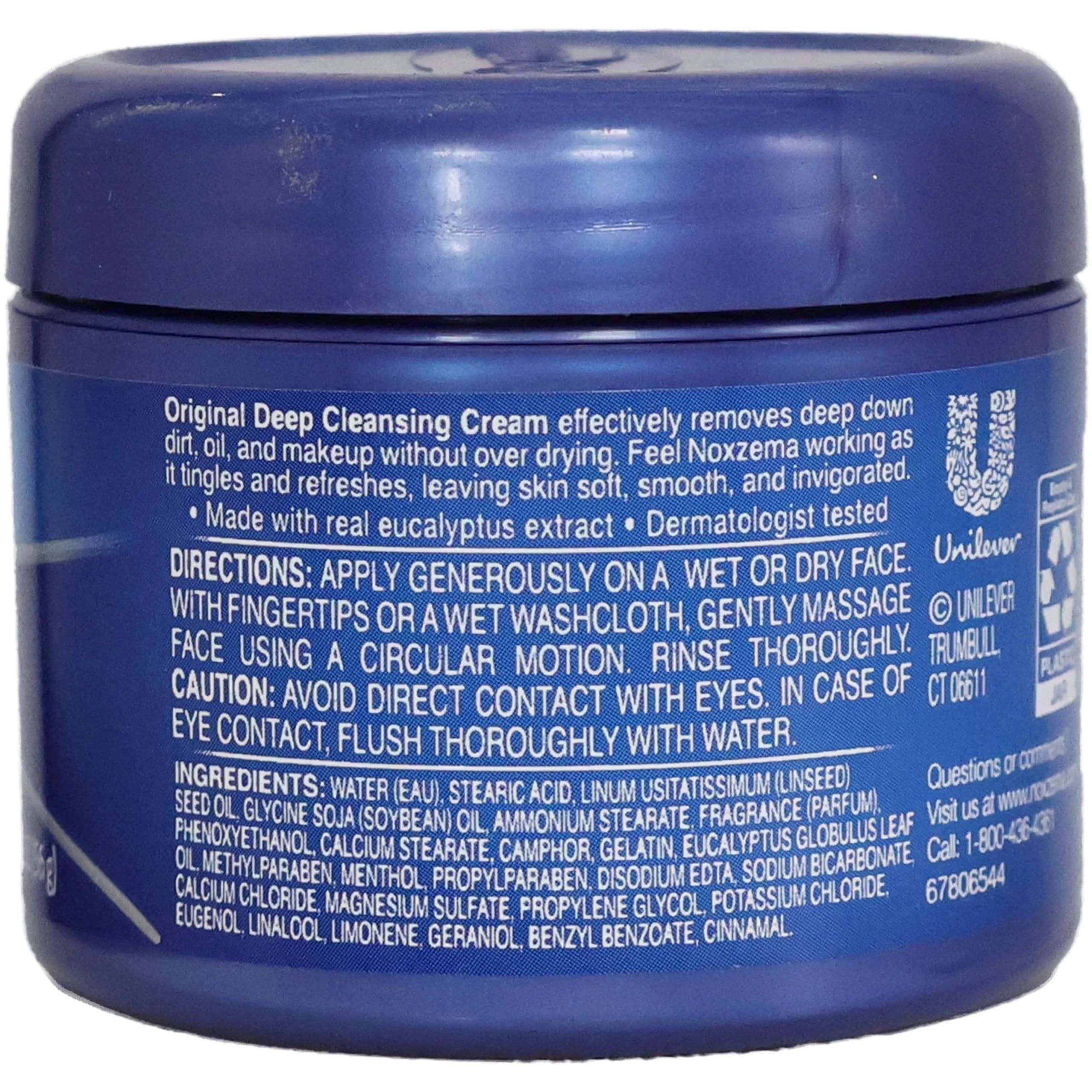 Cooling tingling sensation during cleansing with Noxzema formula.