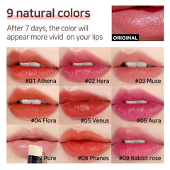 NS Beauty Lux Triple Lip Cure Balm natural pigment swatch on lips