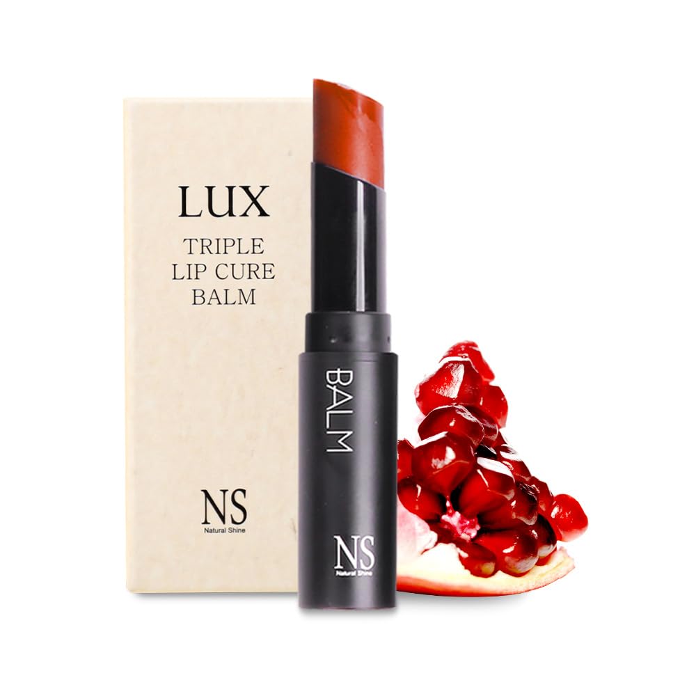NS BEAUTY Lux Triple Lip Cure Balm tube front for on-the-go hydration.