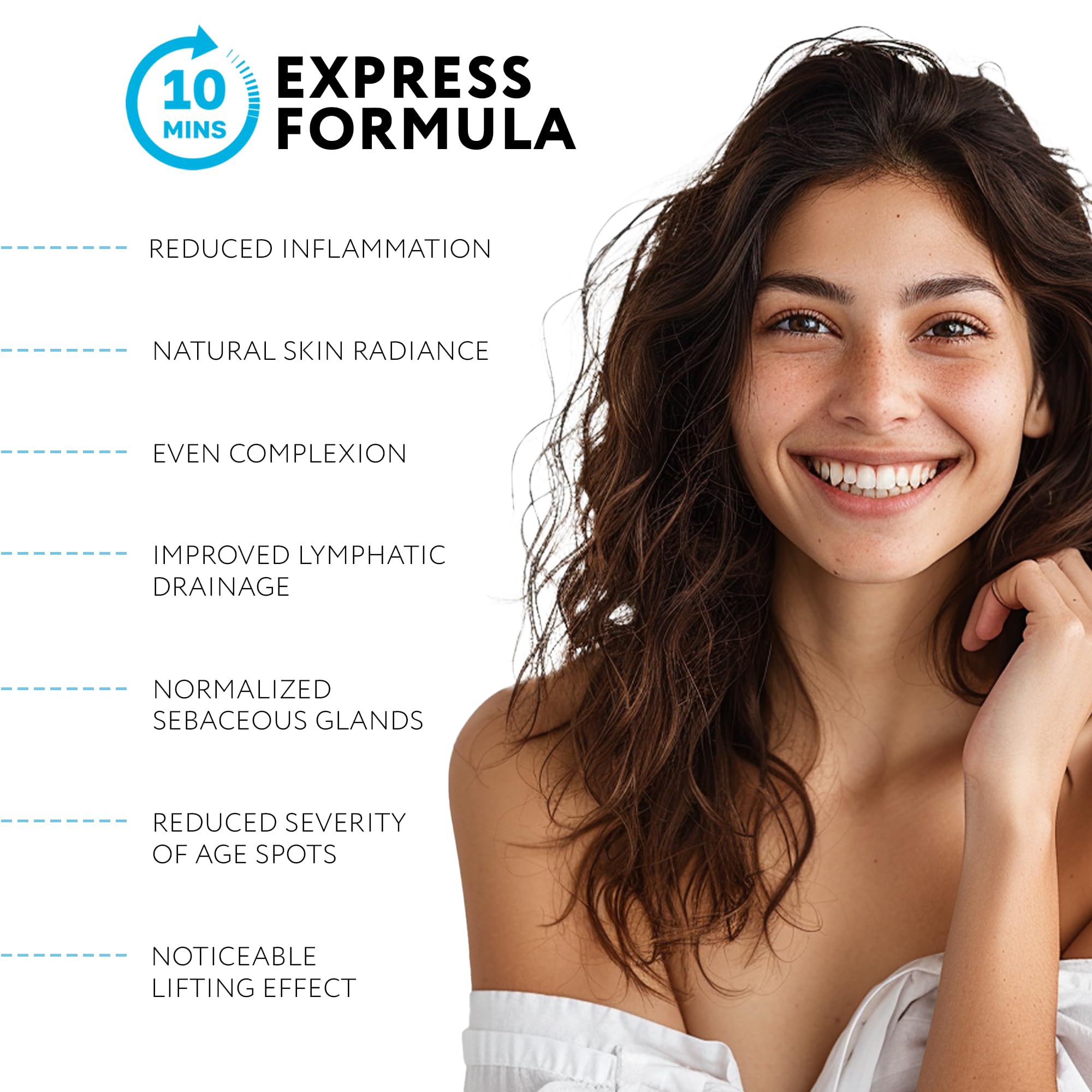 NSC Name Skin Care pore-tightening effect shown on skin texture.