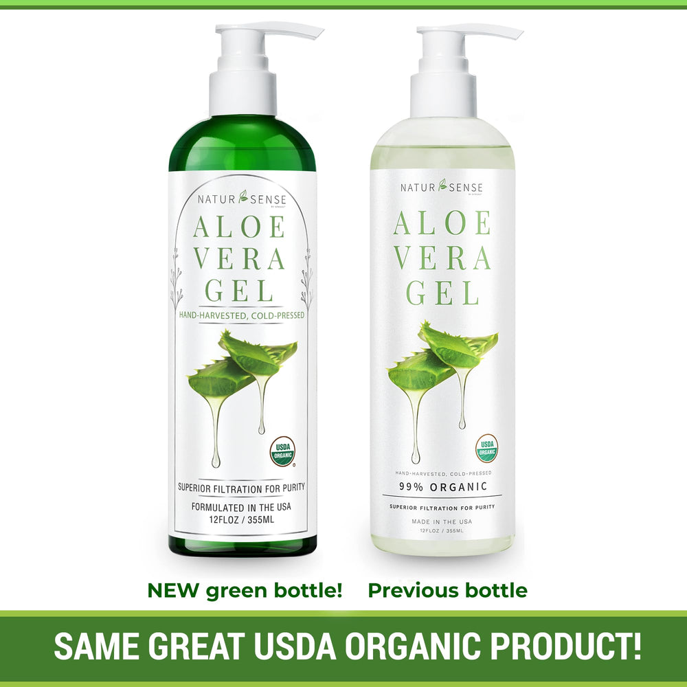 NaturSense Aloe Gel for hair care demonstrates scalp moisture and non-greasy finish.