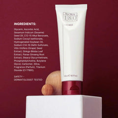 Nu Skin 180° Face Wash antioxidant blend close-up highlighting ginkgo and ginseng antioxidants.