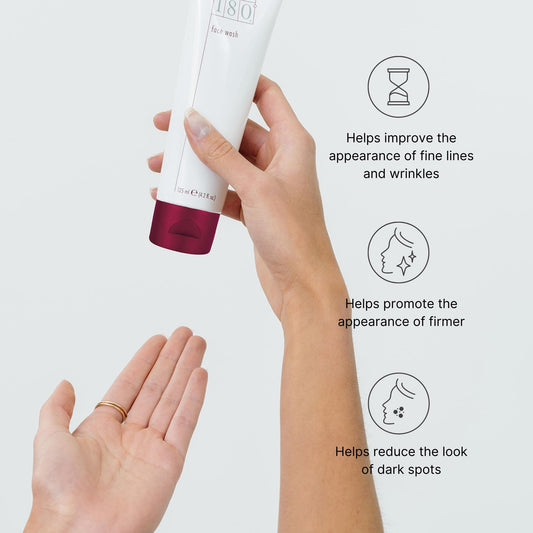 Nu Skin 180° Face Wash texture close-up showing gentle cleansing.