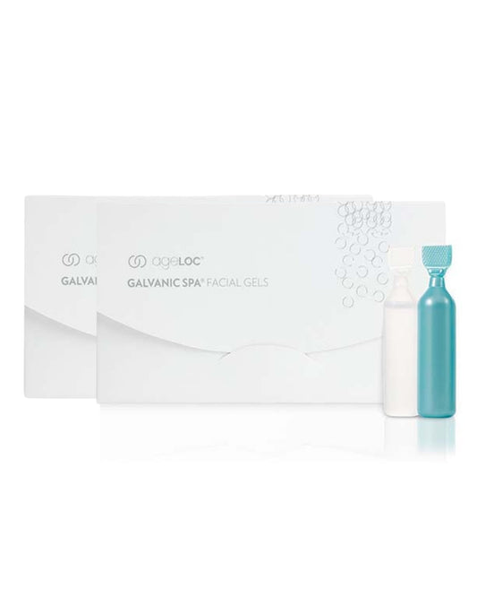 Nu Skin ageLOC GS Pre-Treat gel on skin softens pores and prepares for treatment