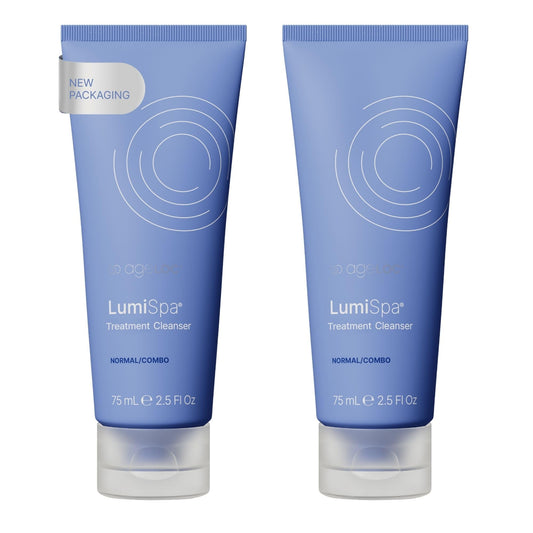 Nu Skin ageLOC LumiSpa cleanser bottle close-up for refreshed normal to combo skin