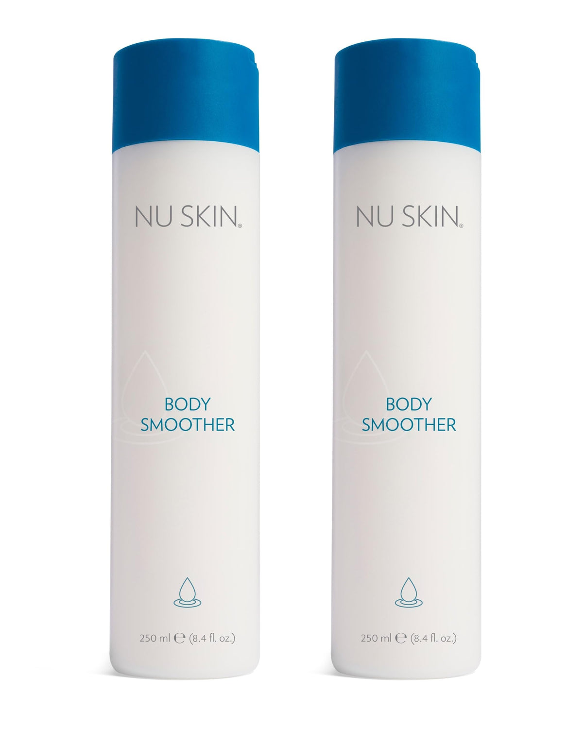 Nu Skin Body Smoother bottle shown for post-shower hydration