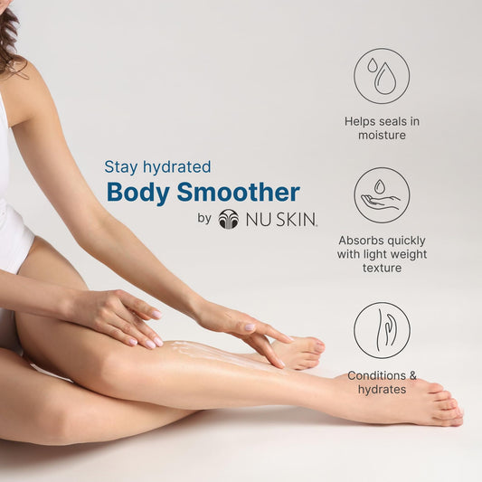Nu Skin Body Smoother pump-dispense for even application and absorption